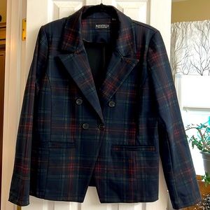 Bagatelle double breasted tartan blazer
